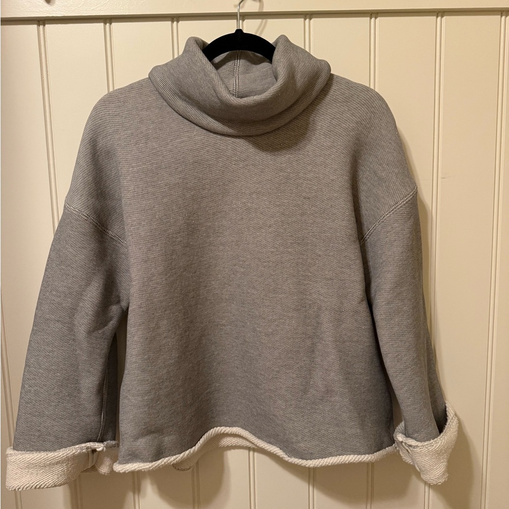 MM Lafleur Light Gray Cowl Neck Sweater
